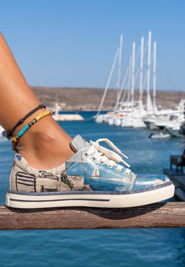 Leather Blue Sneakers