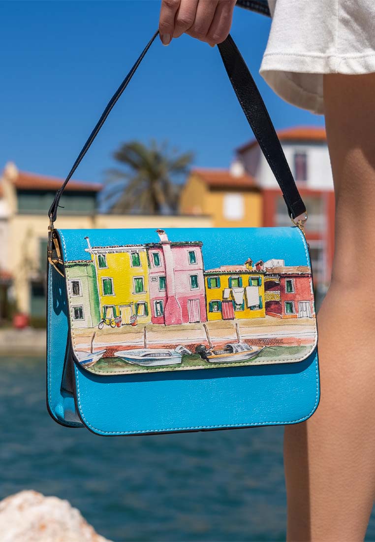 Burano Island Blue Purse