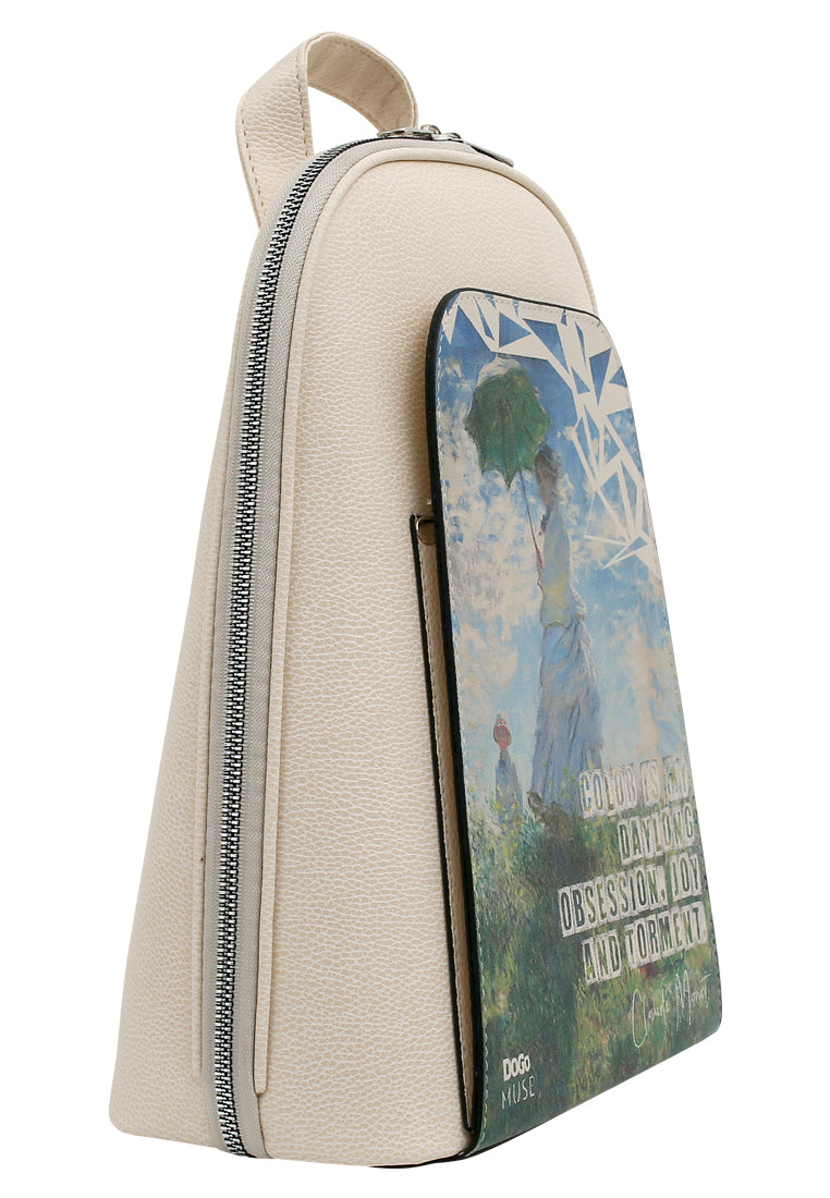 Claude Monet White Backpack