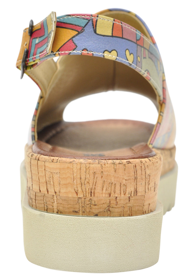 Multicolor Wedge Sandals