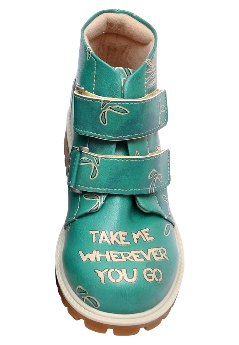 Leather Turquoise Boots- Kids