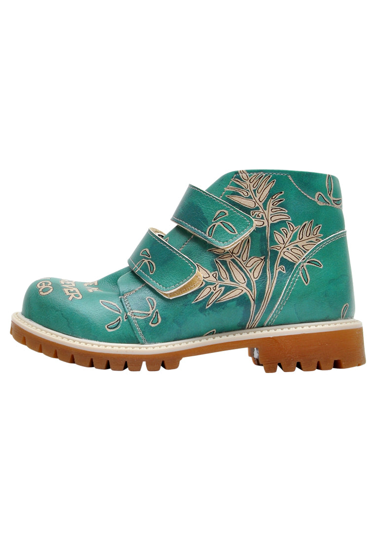 Leather Turquoise Boots- Kids