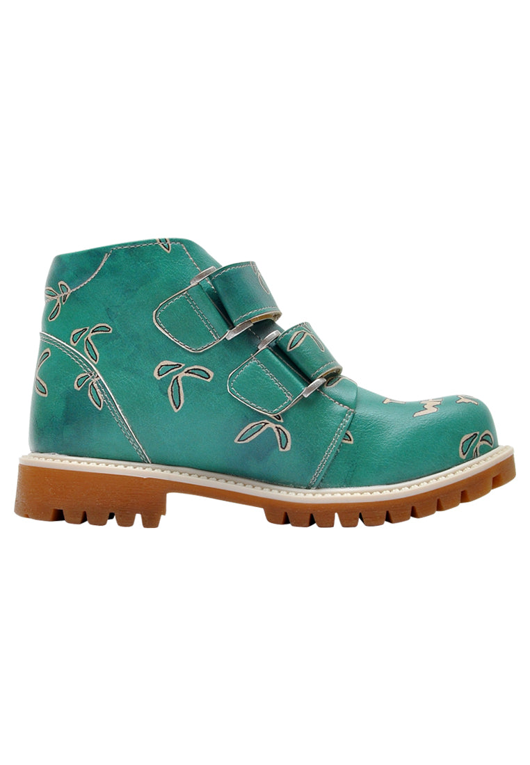 Leather Turquoise Boots- Kids