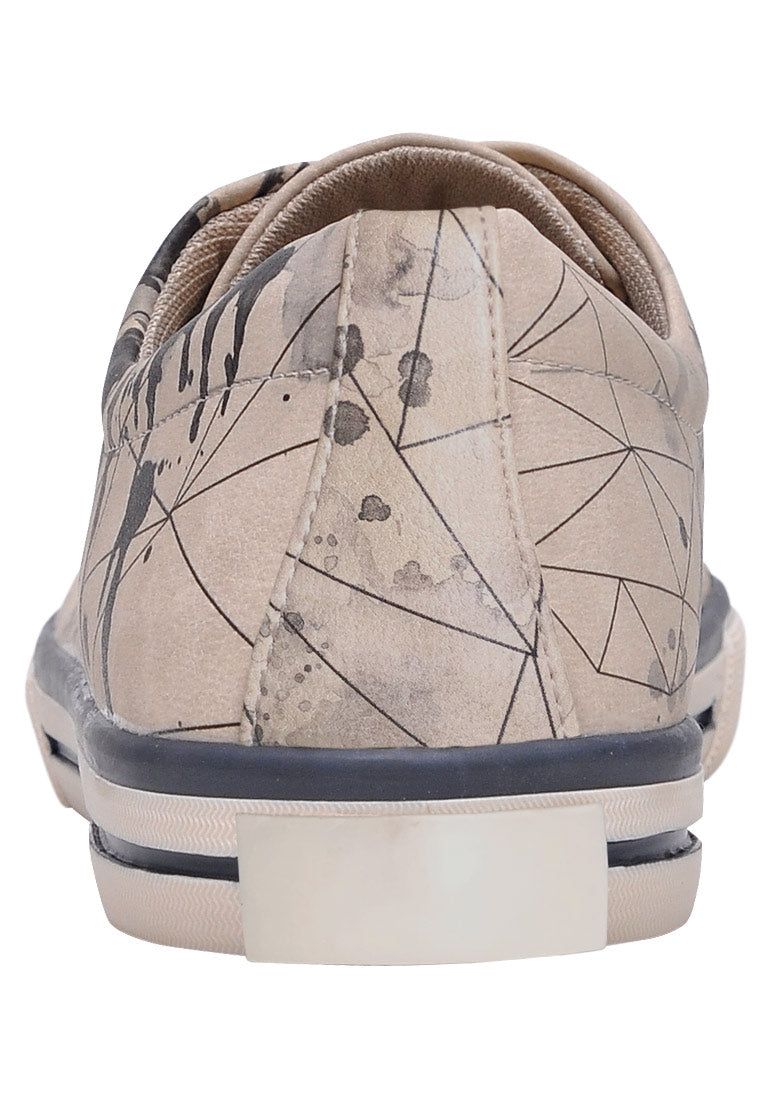 Leather Beige Sneakers -Men