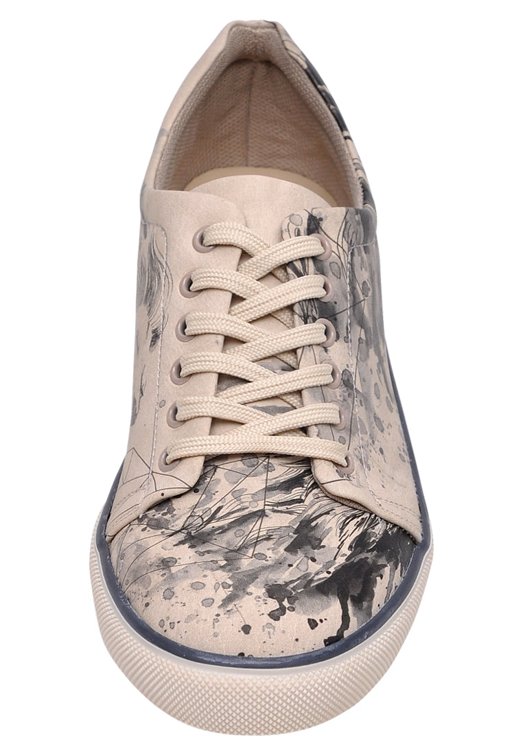 Leather Beige Sneakers -Men