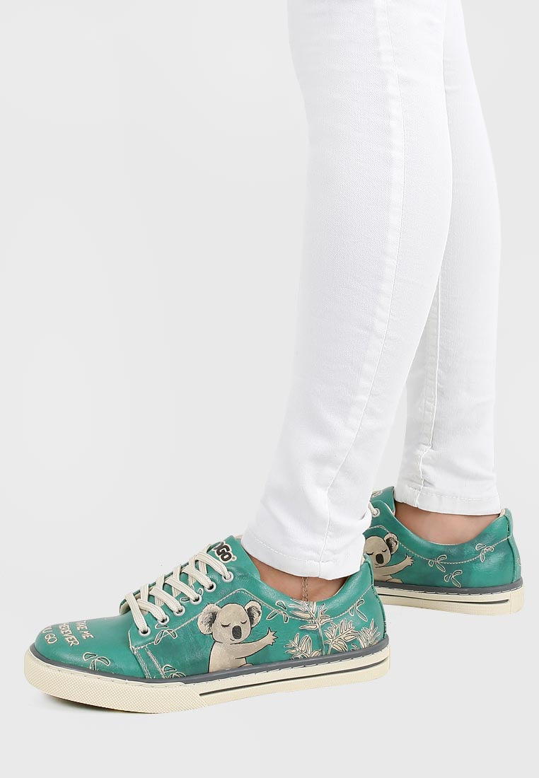 Leather Green Sneakers