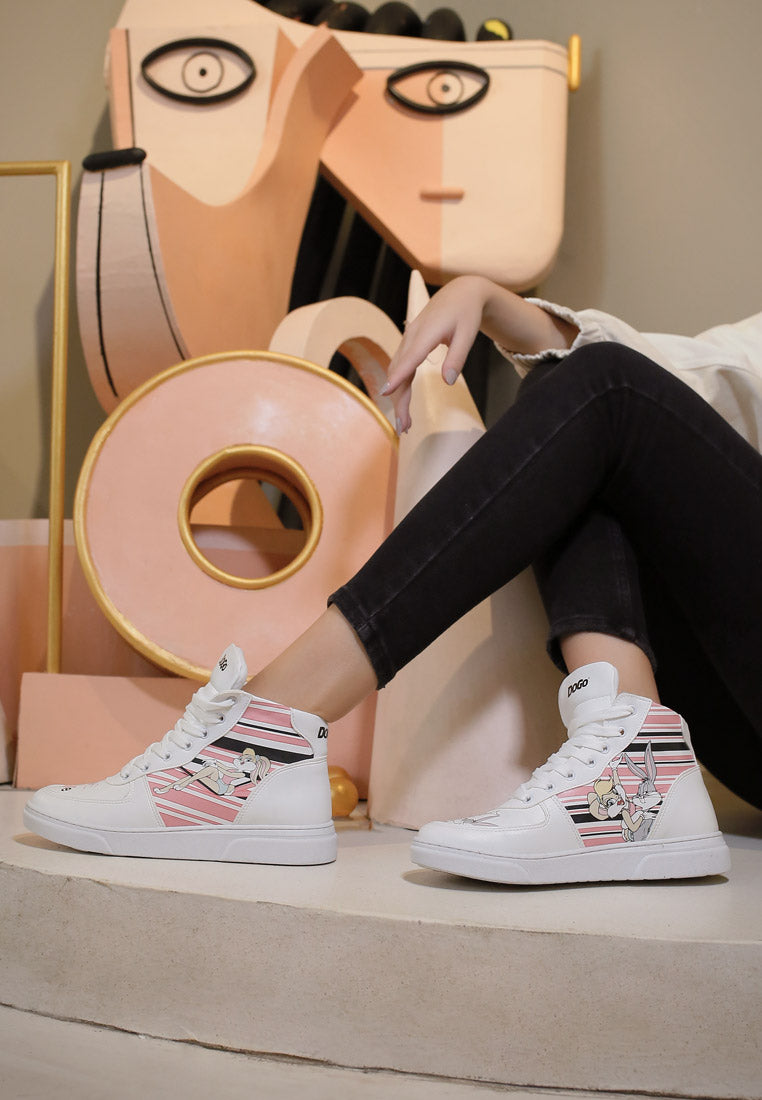 White High Neck Sneakers