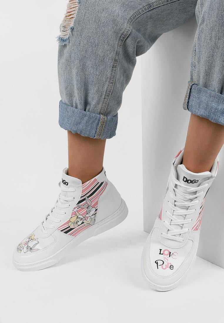 White High Neck Sneakers